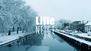 Quelques images aériennes prises de Lille lors des chutes de neige de janvier 2019